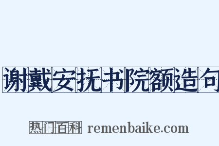 谢戴安抚书院额造句是什么意思的图片